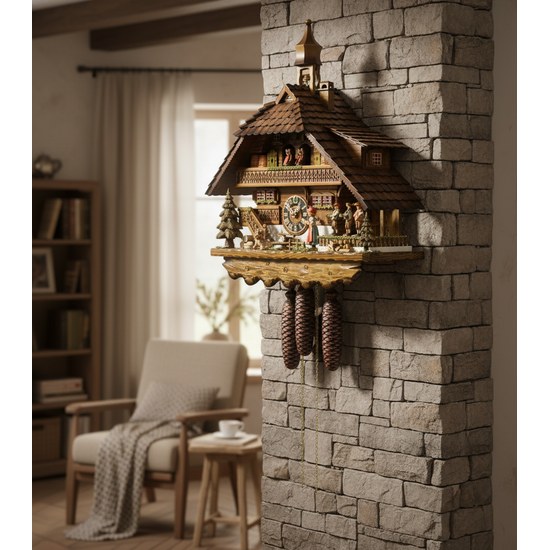 Hones 8680T - - Mechanické 8-denní kukačky s pohyblivými prvky a automatickým nočním vypínáním zvuků