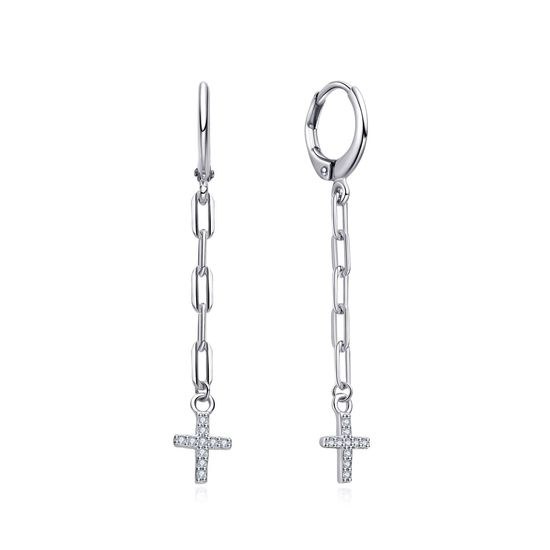 MOISS stříbrné náušnice KŘÍŽEK
