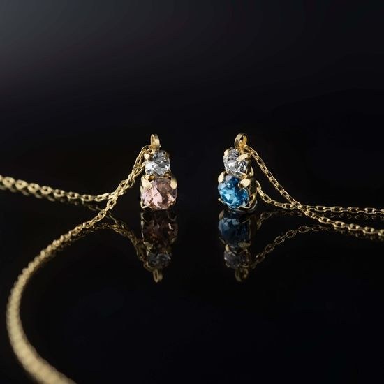 Stříbrný zlacený řetízek s přívěskem Victoria Cruz A3752-52DG