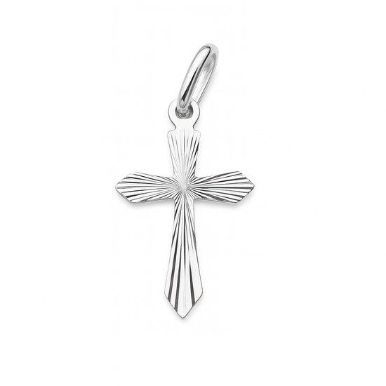 Zlatý 585/1000 přívěsek z bílého zlata křížek 3792
