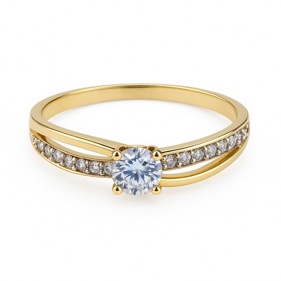 Zlatý prsten se zirkony