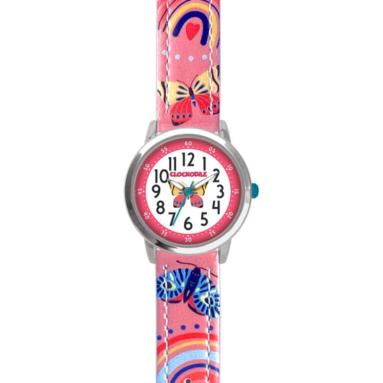 CLOCKODILE Růžové dívčí dětské hodinky MOTÝL