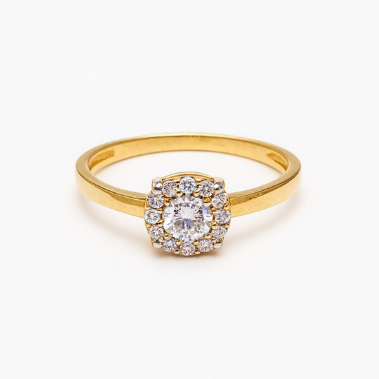 Zlatý prsten se zirkony