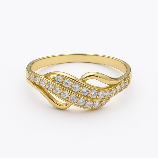 Zlatý prsten se zirkony