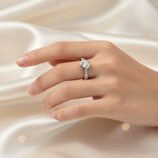 Zlatý prsten z bílého zlata se zirkony