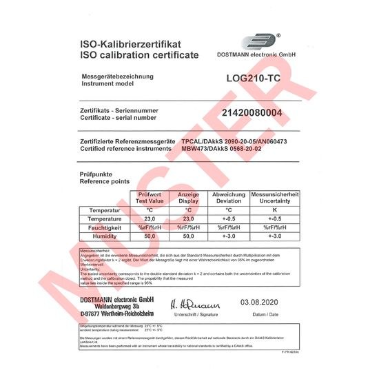 TFA 31.1061.02 LOG210 TC - USB Datalogger s displejem pro měření vnitřní teploty, vlhkosti + externí pomocí termočlánkových sond s PDF výstupem -