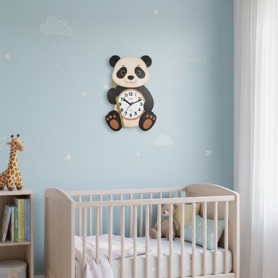 JVD HJ113 - Dětské hodiny s tichým chodem a motivem pandy