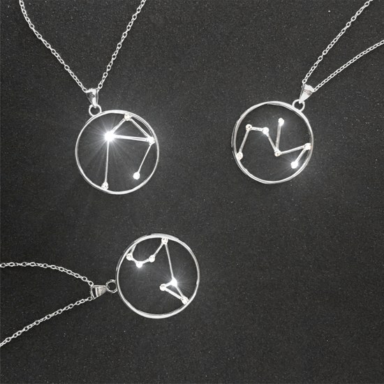 MINET Stříbrný náhrdelník Stars znamení LEV Czech Crystal