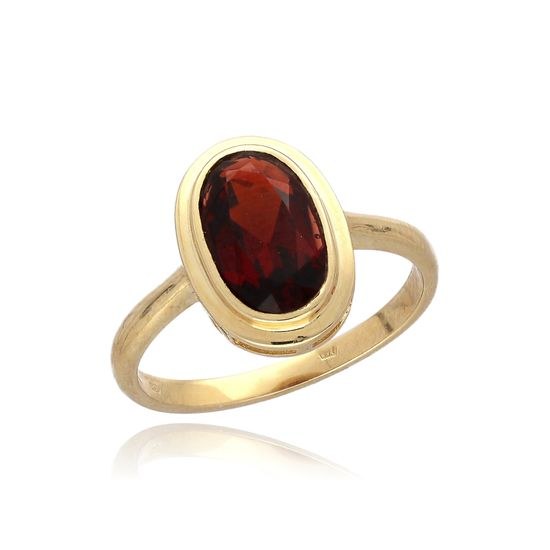 MOISS prsten ze žlutého zlata GRANÁT