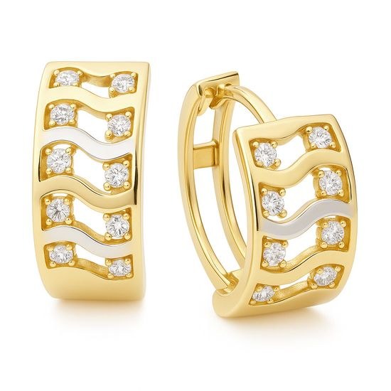 Zlaté náušnice se zirkony kruhy