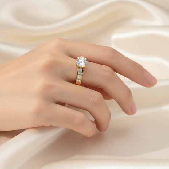 Zlatý prsten se zirkony