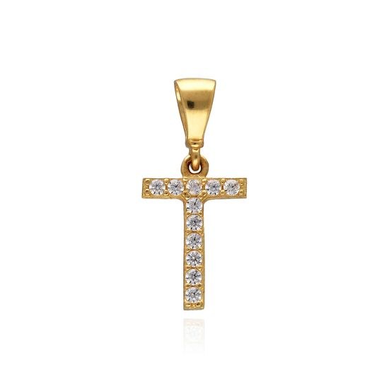 MOISS přívěsek ze žlutého zlata PÍSMENO T