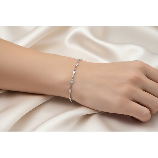 Zlatý 585/1000 náramek z bílého zlata figaro 1576