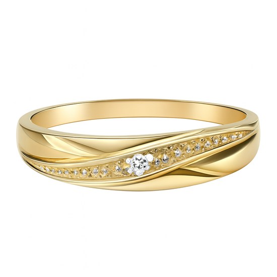 Zlatý 585/1000 prsten se zirkony TU-5006