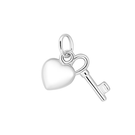 Stříbrný přívěs srdce s klíčkem VA-1070