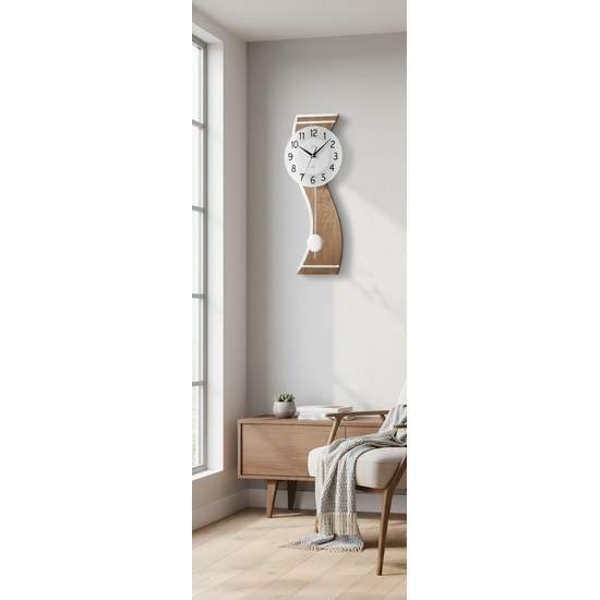 JVD NS22012.11 - Kyvadlové moderní hodiny z kvalitních materiálů jako je dřevo kov a sklo