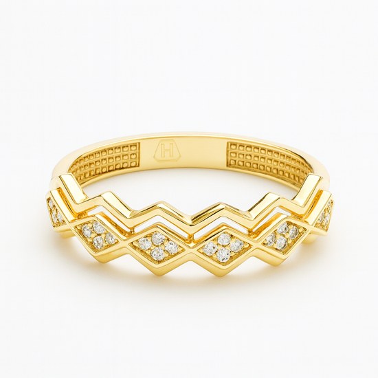 Zlatý prsten se zirkony