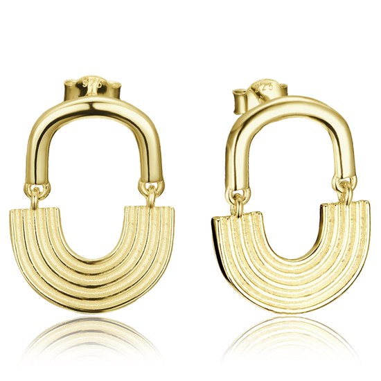 MINET Moderní pozlacené stříbrné náušnice