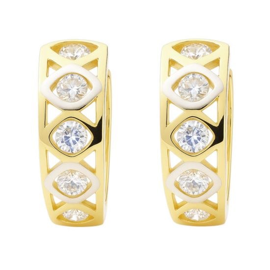 Zlaté náušnice se zirkony kruhy