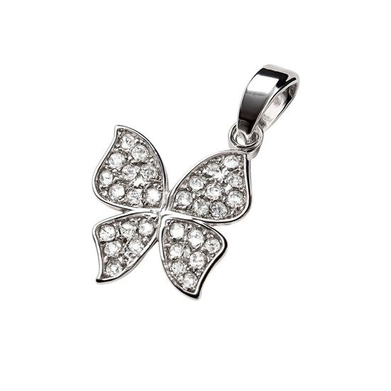 Zlatý 585/1000 přívěsek z bílého zlata motýl 30077