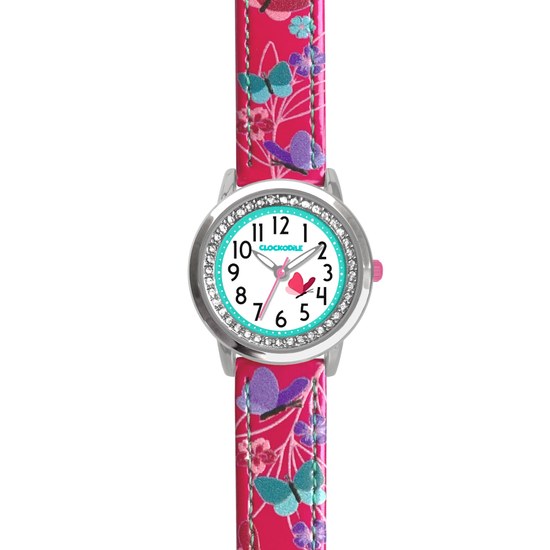 CLOCKODILE Růžové dívčí dětské hodinky MOTÝL CWG5151