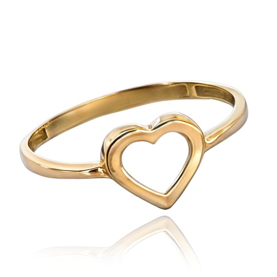 MINET Elegantní zlatý prsten srdíčko Au 585/1000 vel. 53 - 0,75g