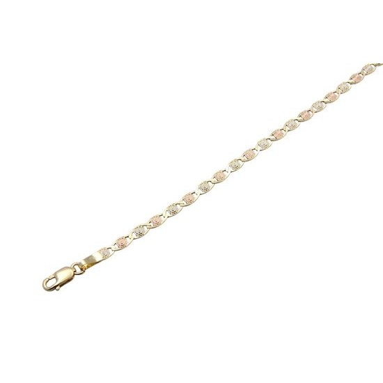 Zlatý 585/1000 řetízek vícebarevný žiletkový 1096