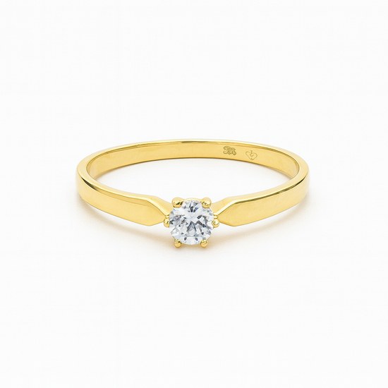 Zlatý prsten se zirkonem