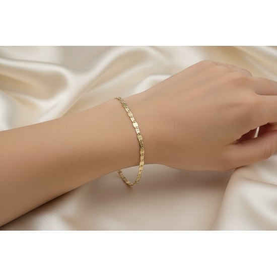 Zlatý 585/1000 náramek žiletkový 1085