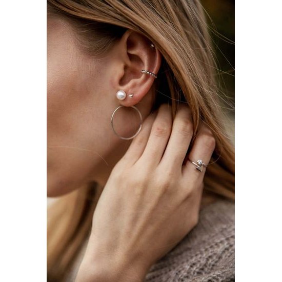 Náušnice JVD stříbrné