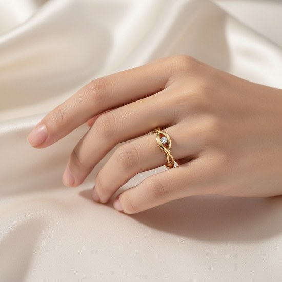 Zlatý 585/1000 prsten se zirkonem 5035