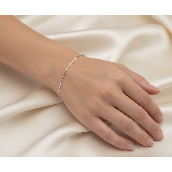 Zlatý 585/1000 náramek z bílého zlata žiletky LPB032