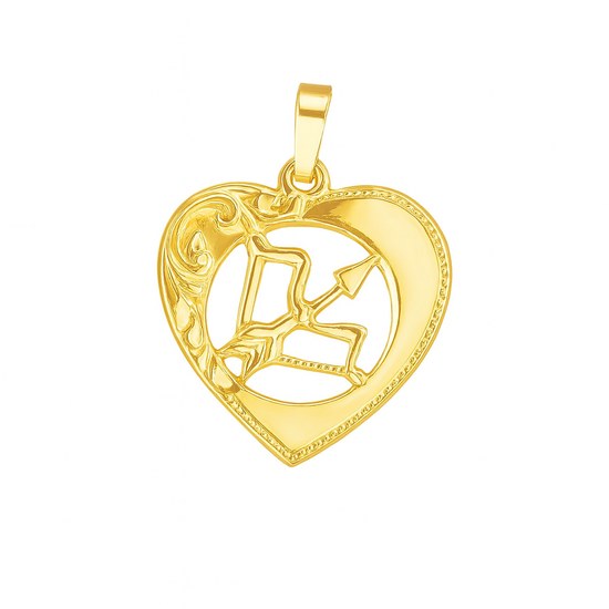 Stříbrný zlacený přívěs zvěrokruh Střelec srdce