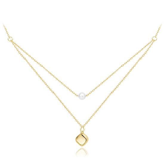 MINET Zlatý náhrdelník s přirodní perlou Au 585/1000 2,30g