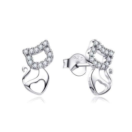 MOISS stříbrné náušnice KOČKA