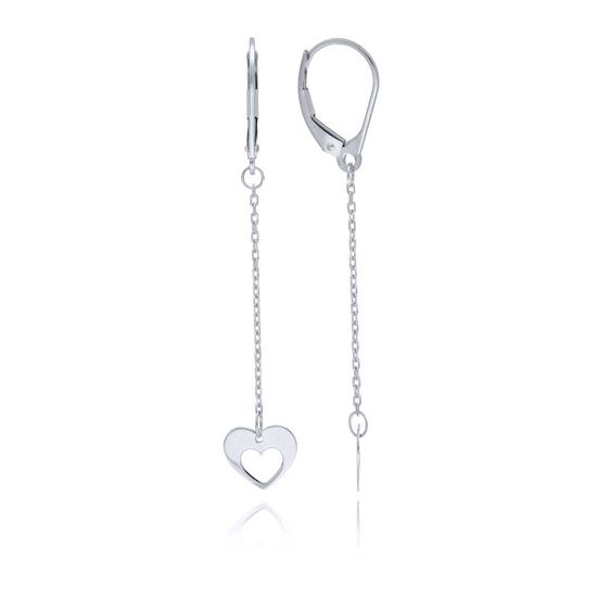 MOISS náušnice z bílého zlata SRDCE