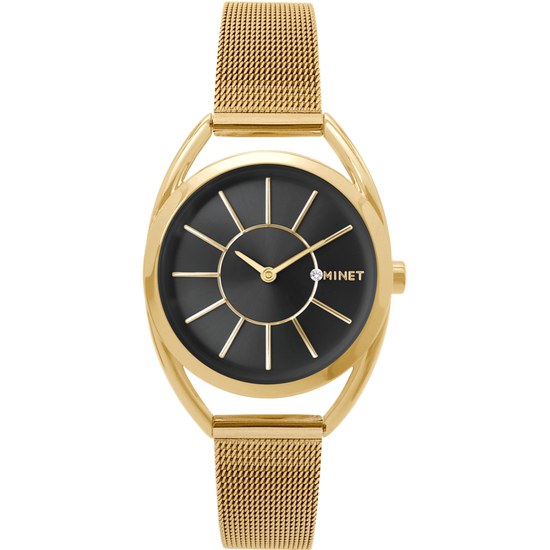 MINET Černo-zlaté dámské hodinky ICON BLACK MWL5239