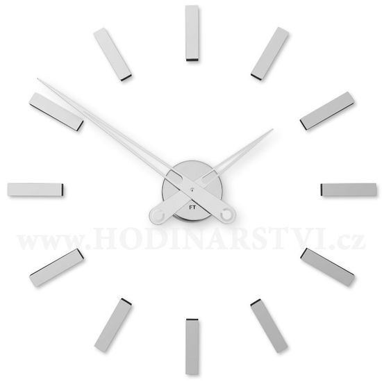 Designové nalepovací hodiny Future Time FT9600SI Modular chrome 60cm