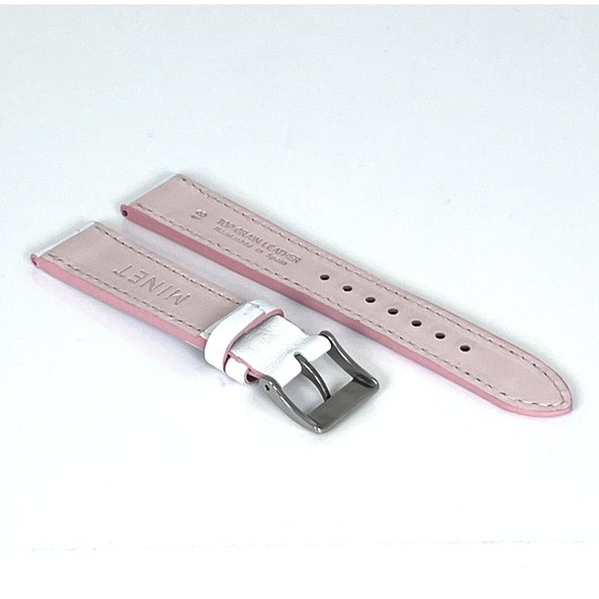 Bílý prošitý řemínek MINET SLIM z luxusní kůže Top Grain - 18