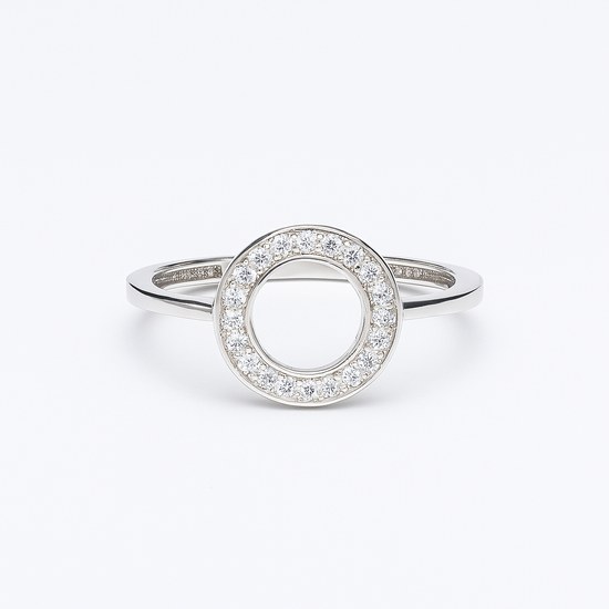 Zlatý prsten z bílého zlata se zirkony