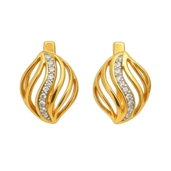 Zlaté náušnice se zirkony klapkové