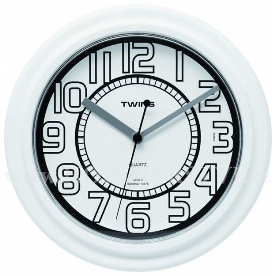 Hodiny Twins 406 white 23cm