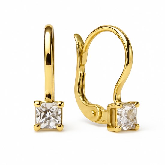 Zlaté naušnice se zirkonem