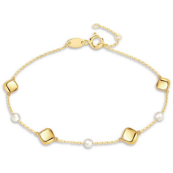 MINET Zlatý náramek s přírodními perlami Au 585/1000 1,90g