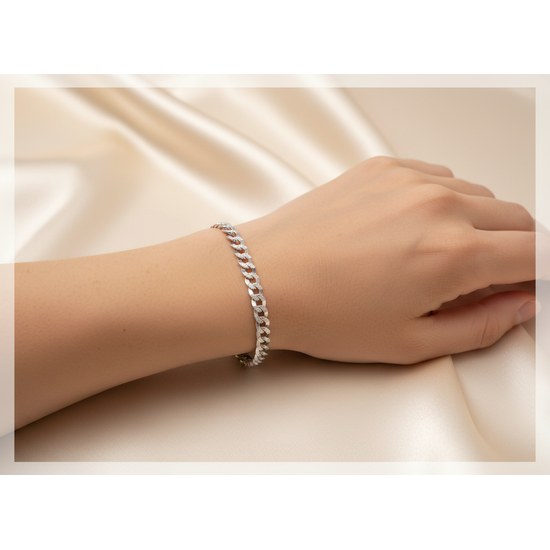 Zlatý 585/1000 náramek z bílého zlata panzer 1818