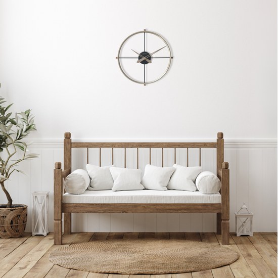 LCT4080 - LAVVU Stylové světlé dřevěné hodiny LOFT v industriálním vzhledu