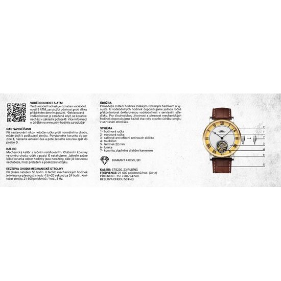 Hodinky PRIM Tourbillon Bedřich Smetana Gold W91P.13235.C