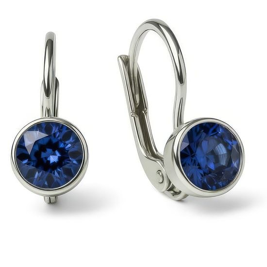 Stříbrné náušnice s tm. modrým zirkonem