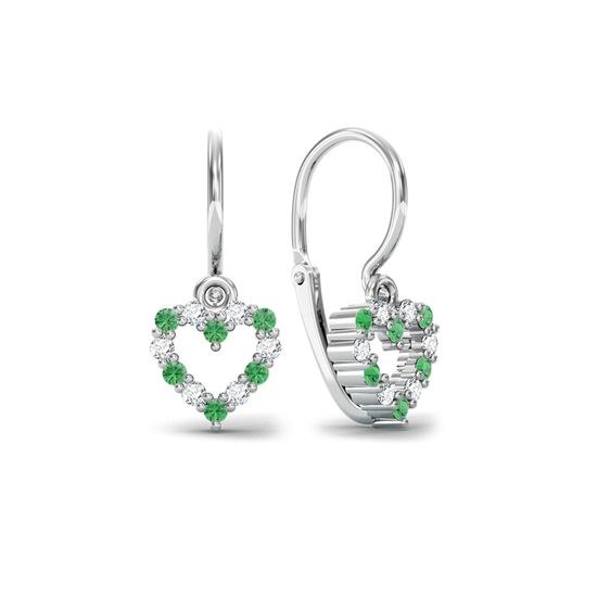 MOISS dětské náušnice z bílého zlata SRDCE