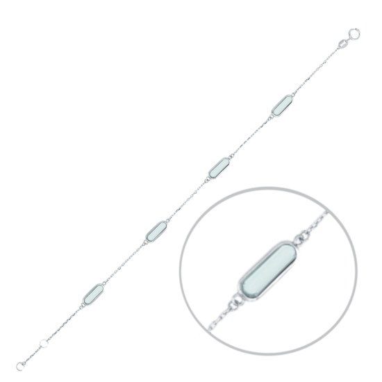 MINET Elegantní náramek z bílého zlata s modrými kameny Au 585/1000 1,80g